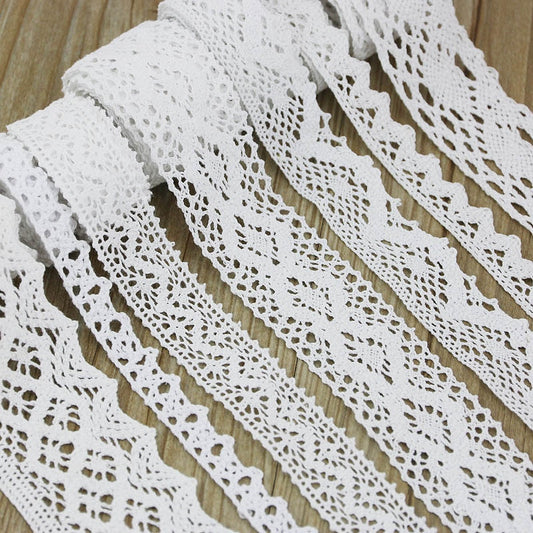 (5Meter/roll) White Cotton Embroidered Lace    Net  Ribbons Fabric Trim DIY decorate Sewing Handmade Craft Materials