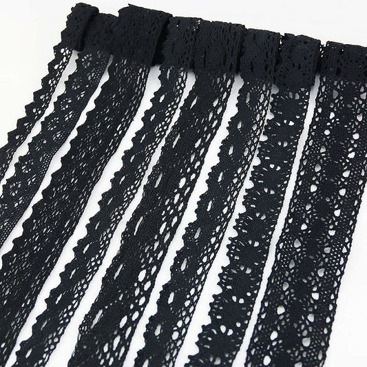(5 meters/roll) black Lace Fabric Cotton Embroidered Trim DIY Sewing Handmade Craft Ribbon Materials